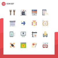 Modern Set of 16 Flat Colors Pictograph of smartphone contact magician click server Editable Pack of Creative Vector Design Elements