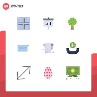 Group of 9 Modern Flat Colors Set for ui basic graph chat nature Editable Vector Design Elements