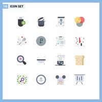 Pictogram Set of 16 Simple Flat Colors of fork rgb pot data lock Editable Pack of Creative Vector Design Elements