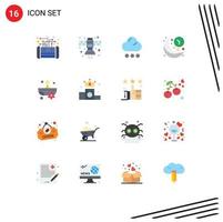 16 Universal Flat Color Signs Symbols of night line space clock snow Editable Pack of Creative Vector Design Elements