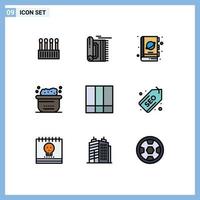 Pictogram Set of 9 Simple Filledline Flat Colors of clean bath namaz animals science Editable Vector Design Elements