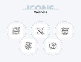 Wellness Line Icon Pack 5 Icon Design. cup. weighing. rest. scale. file vector