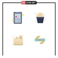 4 Thematic Vector Flat Icons and Editable Symbols of cv knife popcorn soap sharp Editable Vector Design Elements