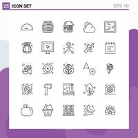 Line Pack of 25 Universal Symbols of mirror broken cdr format sun beach Editable Vector Design Elements