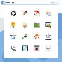 Universal Icon Symbols Group of 16 Modern Flat Colors of suit growth cyber crime progress knowledge Editable Pack of Creative Vector Design Elements