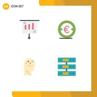 User Interface Pack of 4 Basic Flat Icons of business user sale finance success Editable Vector Design Elements