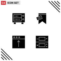 Group of 4 Solid Glyphs Signs and Symbols for deposit mac mark text console Editable Vector Design Elements