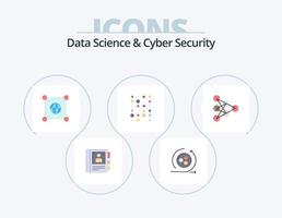 Data Science And Cyber Security Flat Icon Pack 5 Icon Design. deep . scince. globe. instructure data. unstructure vector