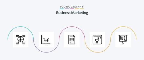 Business Marketing Line 5 Icon Pack Including marketing. business. marketing. business reporting vector