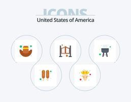 Estados Unidos plano icono paquete 5 5 icono diseño. . cocinar. sombrero. barbacoa occidental vector