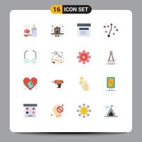 Group of 16 Modern Flat Colors Set for read strategy communication plan window Editable Pack of Creative Vector Design Elements