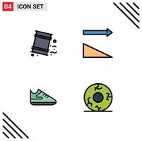 Modern Set of 4 Filledline Flat Colors Pictograph of barrels sports pollution sorting fear Editable Vector Design Elements