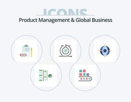 Product Managment And Global Business Flat Icon Pack 5 Icon Design. development. agile. product. plan. checklist vector