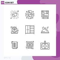 9 Thematic Vector Outlines and Editable Symbols of interior webcam browser it computer Editable Vector Design Elements