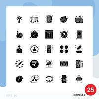 Set of 25 Modern UI Icons Symbols Signs for card atm paper spring leaf Editable Vector Design Elements