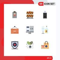 Universal Icon Symbols Group of 9 Modern Flat Colors of app product working area new ecommerce Editable Vector Design Elements