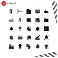 conjunto de 25 moderno ui íconos símbolos señales para solución dedo sincronizar negocio Boletin informativo editable vector diseño elementos