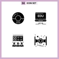 Pack of Modern Solid Glyphs Signs and Symbols for Web Print Media such as cooking lecture food hardware training Editable Vector Design Elements