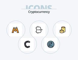 Cryptocurrency Line Filled Icon Pack 5 Icon Design. coin . crypto . currency. blockchain vector