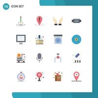 16 Creative Icons Modern Signs and Symbols of appliances fashion point belt hands Editable Pack of Creative Vector Design Elements