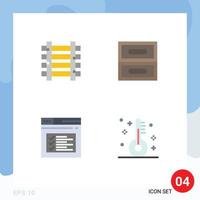 Pack of 4 creative Flat Icons of railways web transportation drawer text Editable Vector Design Elements