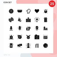 25 sólido glifo concepto para sitios web móvil y aplicaciones me gusta corazón hardware habla encuesta editable vector diseño elementos