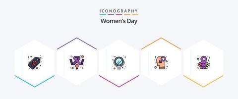 Womens Day 25 FilledLine icon pack including eight. homosexuality. homophile. feminism vector