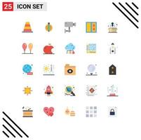 Set of 25 Modern UI Icons Symbols Signs for market box device door building Editable Vector Design Elements