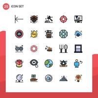 Filled line Flat Color Pack of 25 Universal Symbols of printer ui gdpr location basic Editable Vector Design Elements