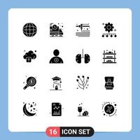 16 Creative Icons Modern Signs and Symbols of follow upload printing cloud work management Editable Vector Design Elements