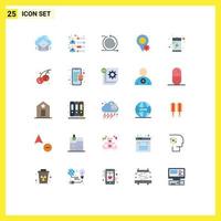 Stock Vector Icon Pack of 25 Line Signs and Symbols for battery map team skills location management Editable Vector Design Elements