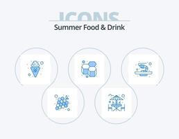 Summer Food and Drink Blue Icon Pack 5 Icon Design. prawn. honeycomb. sitting area. honey. sweet vector