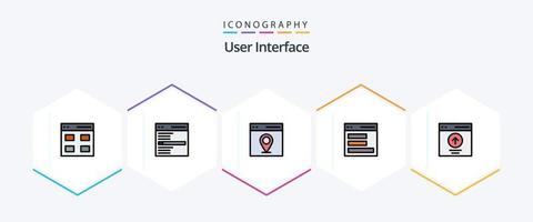 usuario interfaz 25 línea de relleno icono paquete incluso interfaz. comunicación. buscar. mapa vector