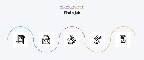 Find A Job Line 5 Icon Pack Including job. file. job. job. location vector