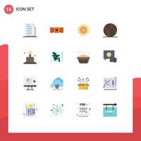 Universal Icon Symbols Group of 16 Modern Flat Colors of recreation basketball tie athletics success Editable Pack of Creative Vector Design Elements