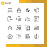 Set of 16 Vector Outlines on Grid for development coding screw code vinyl Editable Vector Design Elements