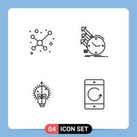 Set of 4 Vector Filledline Flat Colors on Grid for atom idea detection regularities light Editable Vector Design Elements