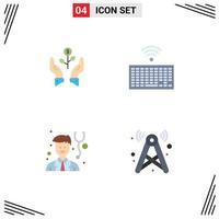 Set of 4 Modern UI Icons Symbols Signs for growth keys growing raise doctor Editable Vector Design Elements