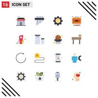 16 Universal Flat Color Signs Symbols of female service display repairs development Editable Pack of Creative Vector Design Elements