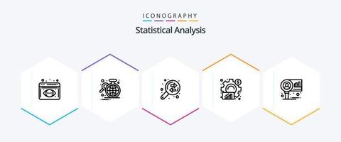 Statistical Analysis 25 Line icon pack including chart. graph. business. business. analysis vector