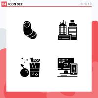 Set of 4 Modern UI Icons Symbols Signs for baby juice building work computer Editable Vector Design Elements