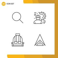 4 User Interface Line Pack of modern Signs and Symbols of search backpack ui engineer camping Editable Vector Design Elements