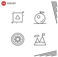 Modern Set of 4 Filledline Flat Colors and symbols such as align vegetable up cucumber business Editable Vector Design Elements
