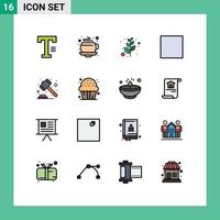 Modern Set of 16 Flat Color Filled Lines Pictograph of mortgage auction olive stop multimedia Editable Creative Vector Design Elements