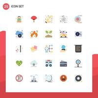 User Interface Pack of 25 Basic Flat Colors of diagram allocation income web halloween Editable Vector Design Elements