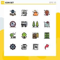 Universal Icon Symbols Group of 16 Modern Flat Color Filled Lines of energy construction and tools cash mark quality Editable Creative Vector Design Elements