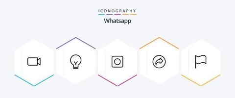 whatsapp 25 línea icono paquete incluso ui básico. aplicación ui flecha vector