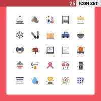 25 Universal Flat Colors Set for Web and Mobile Applications traffic sign straw hat ladder wine Editable Vector Design Elements