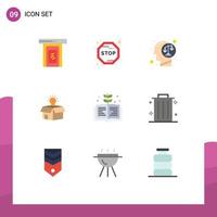 9 Creative Icons Modern Signs and Symbols of book solution decision idea box Editable Vector Design Elements