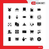 Modern Set of 25 Solid Glyphs and symbols such as computer payment regular shipping delivery Editable Vector Design Elements